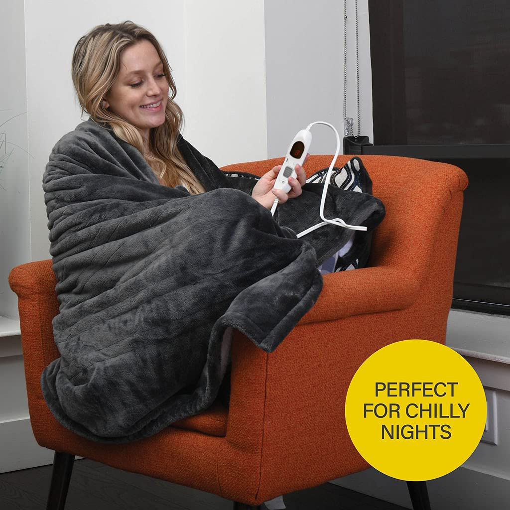 Heated Blanket, Machine Washable Extremely Soft and Comfortable Electric Blanket Throw Fast Heating with Hand Controller