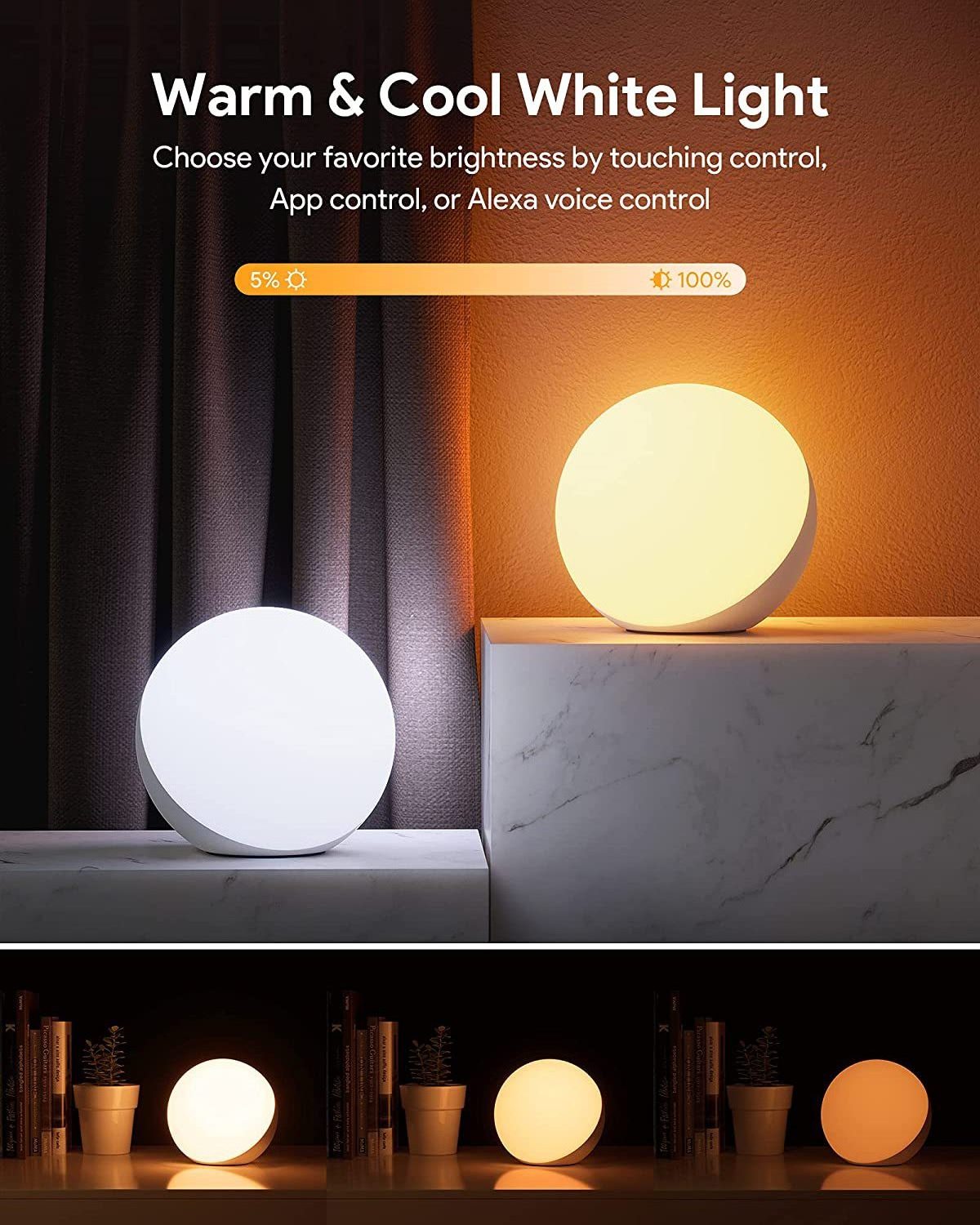 multicolor and ball-shaped smart lamp intelligent graffiti APP voice control eye protection children tap light