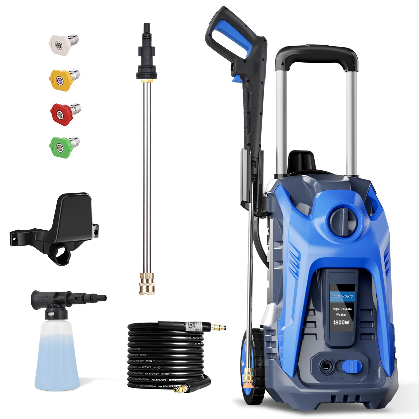 Electric Pressure Washer 4200 PSI 2.6 GPM Power Washer with  4 Quick Connect Nozzles Foam Cannon for Home Driveway Patio House