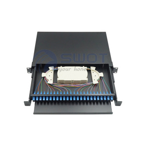 Manufacturing Rack mounted patch panel drawer style 24 port fiber optic patch panel