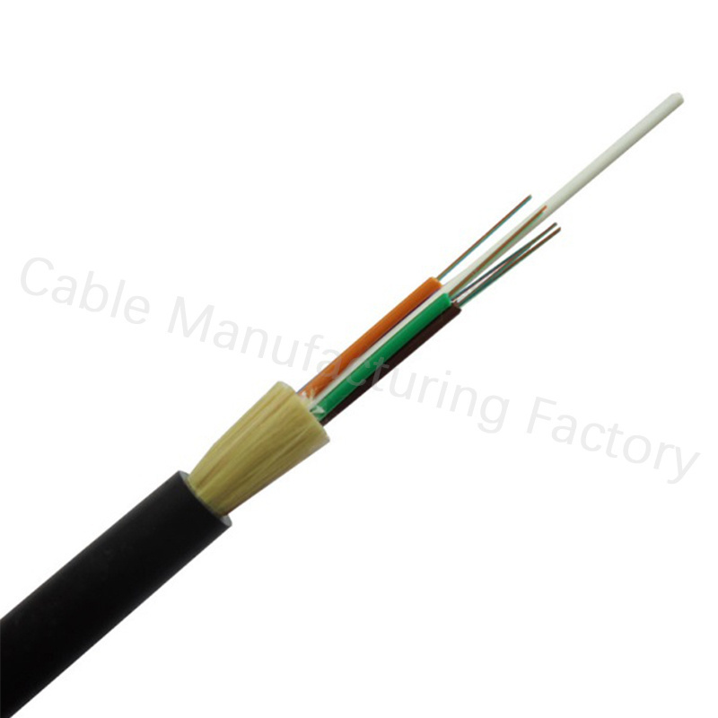 Wanbao good price single jacket g652d aramid yarn 48 core adss fiber optic cable span 120m