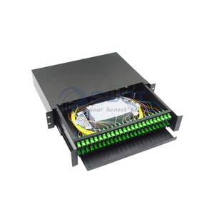 Supply patch panel 48 ports 2U odf rack mount slide 48 port fiber optic patch panel SC APC simplex