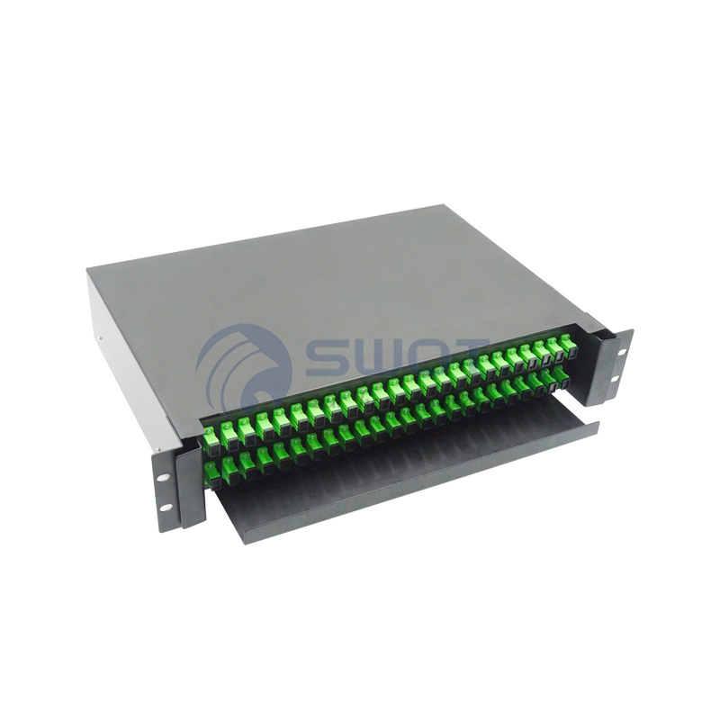 Supply patch panel 48 ports 2U odf rack mount slide 48 port fiber optic patch panel SC APC simplex