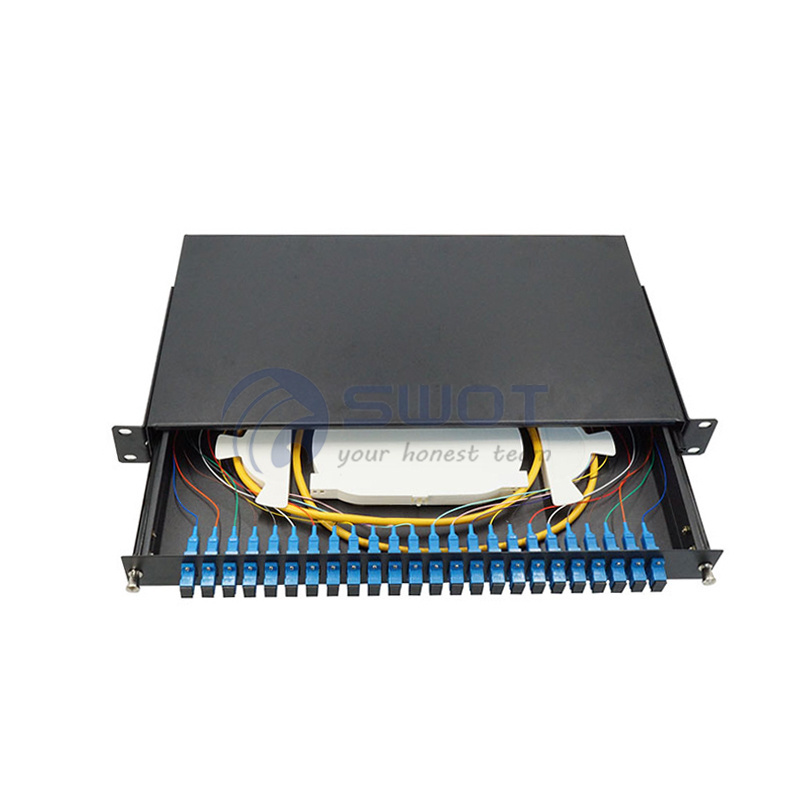 Manufacturing Rack mounted patch panel drawer style 24 port fiber optic patch panel