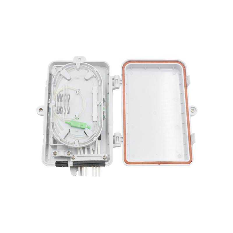 Plastic Shell wall mounted IP54 SC/LC Adapter 4 core splice Optical Fiber Terminal Box