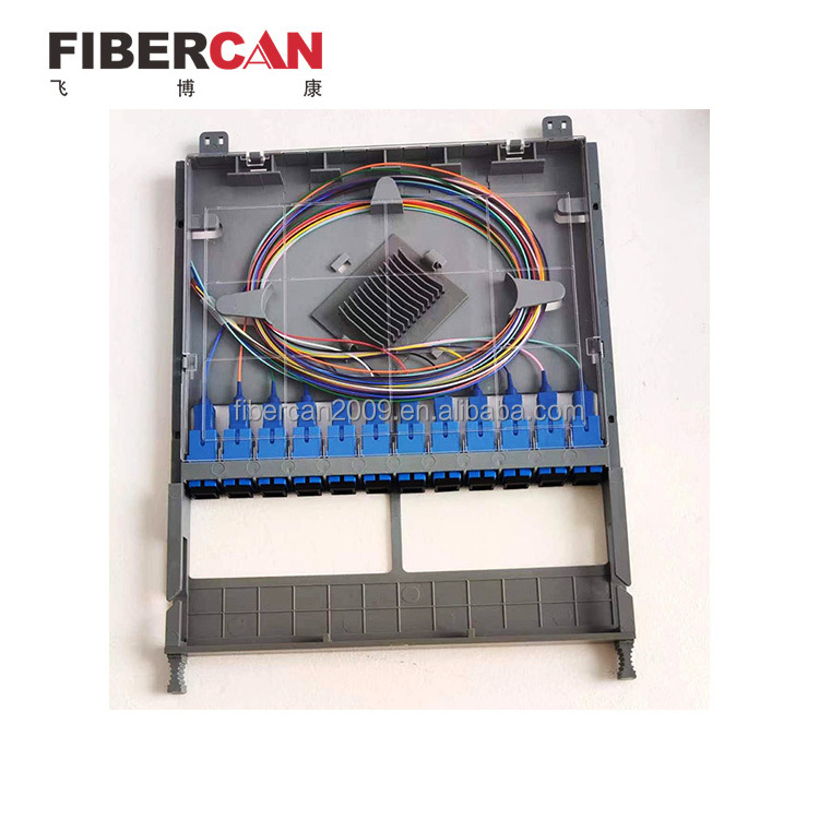 12 port SC Fiber optic pigtail splice box optical adapter closure for 19'' rack with US patent