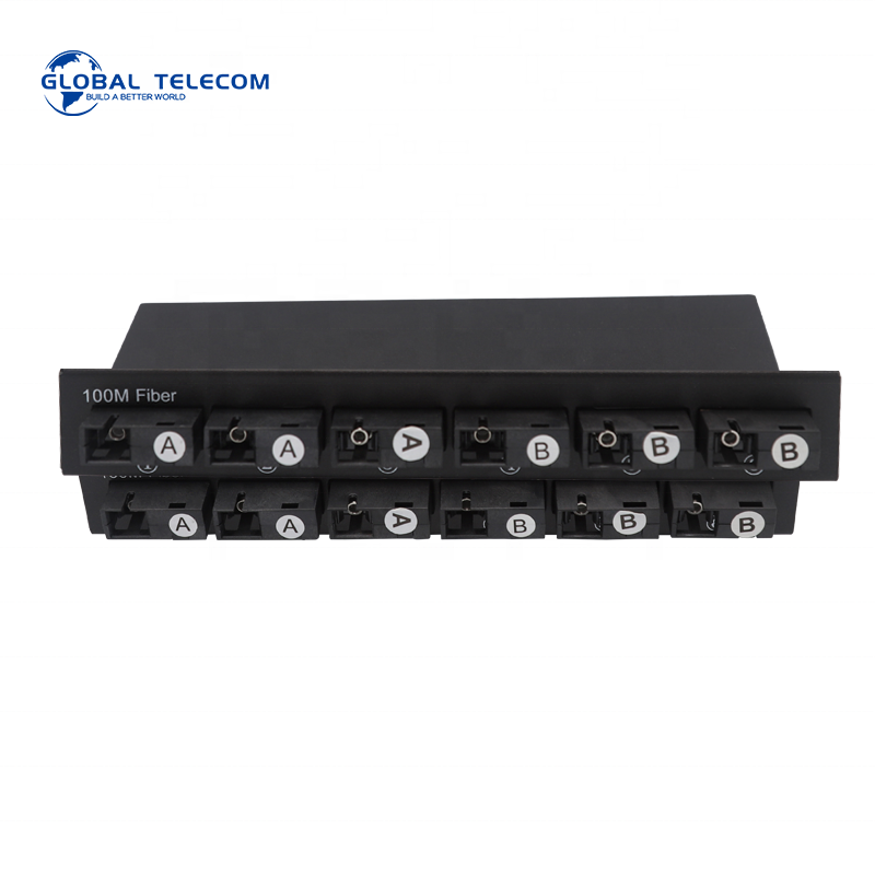 Factory supply 100 base 1000 base 6 fiber 2RJ45 port 20KM WDM single mode fiber optic ethernet media converter  fiber switch