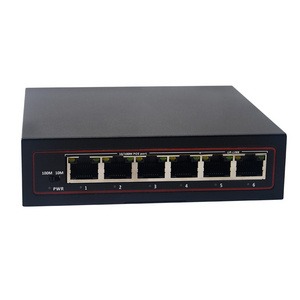 10/100Mbps 4 Port PoE with 2 Uplink Switch 48V IEEE802.3 af/at Power Over Ethernet Switch for CCTV