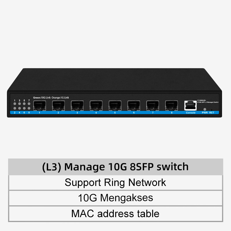 L3 Managed 8 port SFP 10G port switch + Smart Network industrial Managed Switch