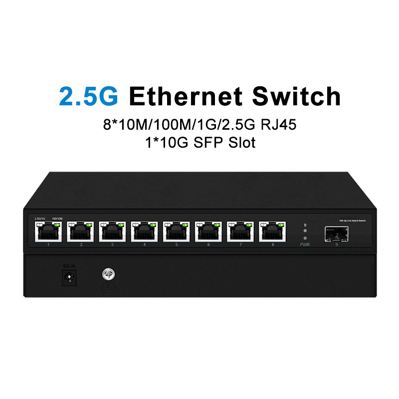 8-Port 2.5G Ethernet Switch with 1 10G SFP 100/1000/2500Mbps Unmanaged Network POE++ Switch