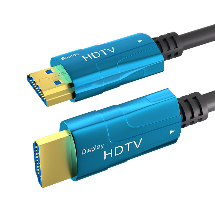 OEM & Stock HDMI 2.0 Active Fiber Optic Cable AM To AM 4K 60Hz UHD 3D 4.8mm HDMI Cord Cables