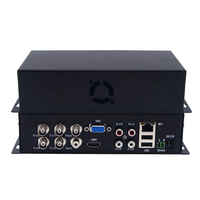 H.265 HD 4-CH BNC Analog Video RAC Audio to Digital Video Encoder with USB RJ45 VGA BNC Output