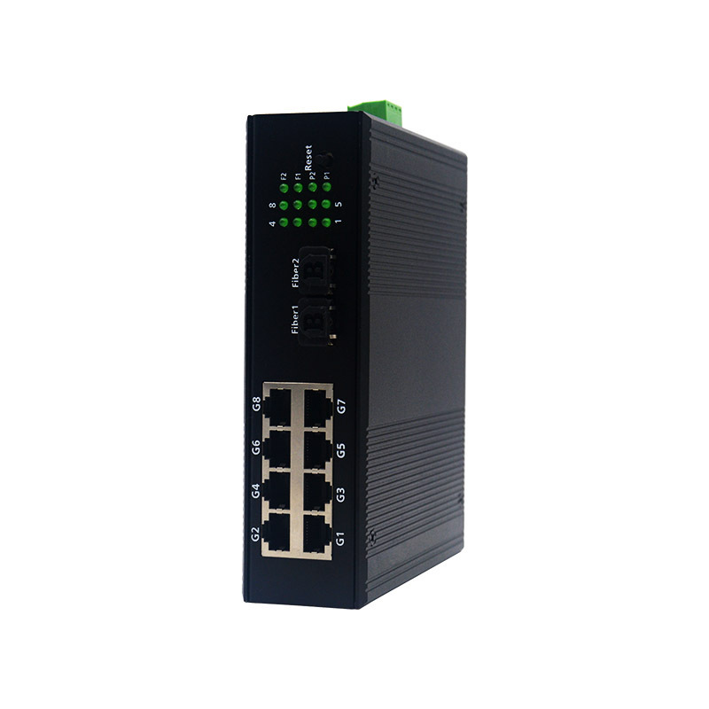 Gigabit Managed Ethernet Media Converter 2 SFP Slots 8 10/100/1000Base RJ45 Industrial Din-rail Management Fiber Switch