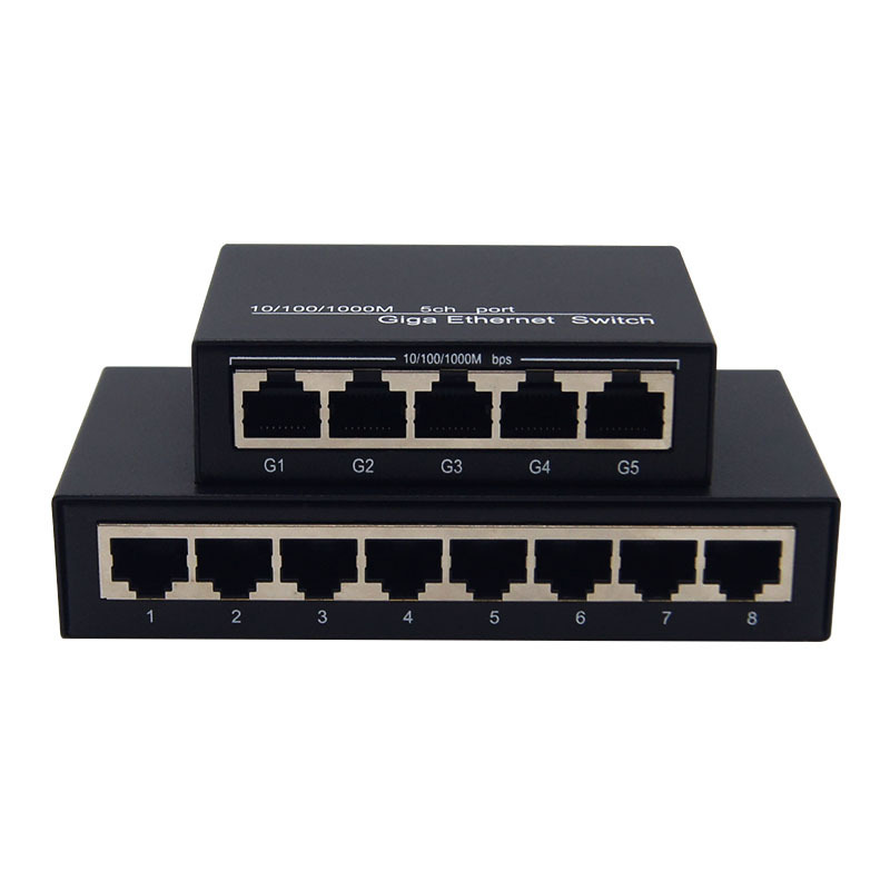 5 Port 8 Port Gigabit 10/100/1000 Mbps Unmanaged Ethernet Splitter Mini Desktop Plug and Play Ethernet Network Switch