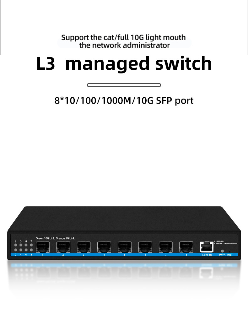 L3 Managed 8 port SFP 10G port switch + Smart Network industrial Managed Switch