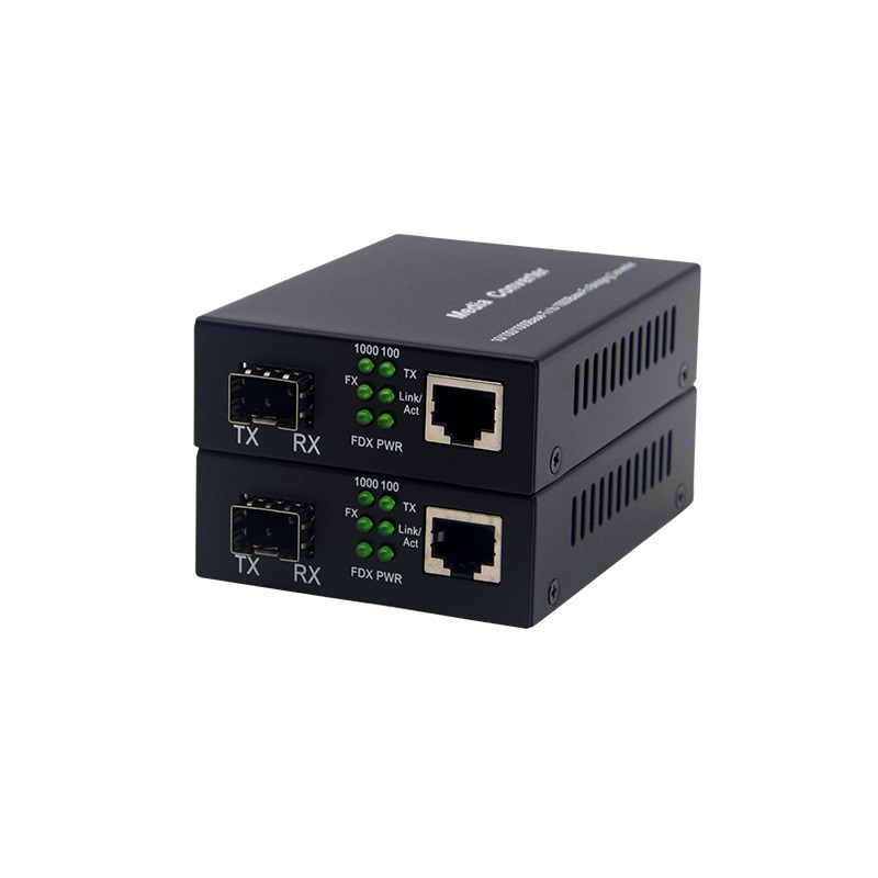 SFP Media Converter 1 SFP Slots with 1-10 10/100/1000Mbps RJ45 Ports Gigabit Fiber Optic Media Converter