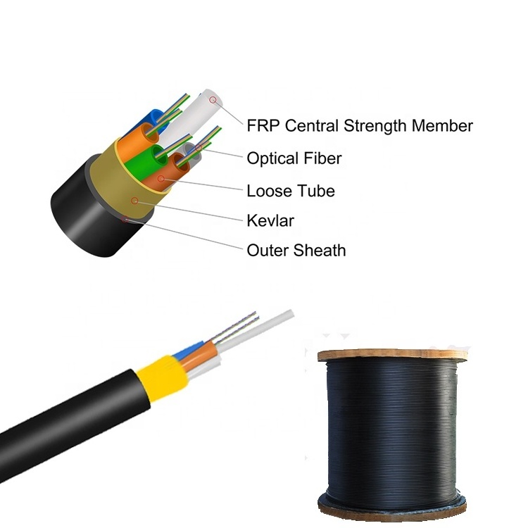 Adss 24 36 72 96 144 core fiber optic cable span 200M -1000M adss direct buried cable