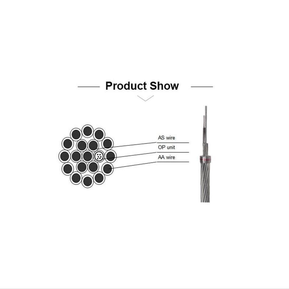 Manufactures 24 36 48  96 144core G655C G652D opgw fiber optic cable price