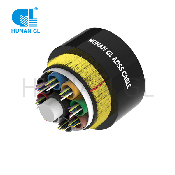 Adss 24 36 72 96 144 core fiber optic cable span 200M -1000M adss direct buried cable