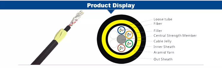 Adss 24 36 72 96 144 core fiber optic cable span 200M -1000M adss direct buried cable