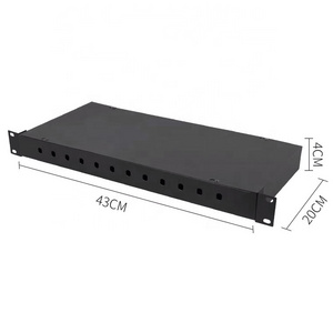 1U 19inch fixed type fiber optic patch panel 12 core LC SC adapter ODF rack mount patch panel with adapter