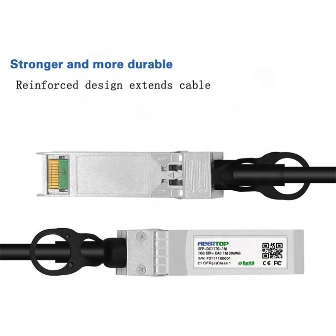 FIBERTOP SFP+ Cable 10G DAC 1M Passive Direct Attach Copper Twinax Cable for Cisco SFP-H10GB-CU1M Switch Devices