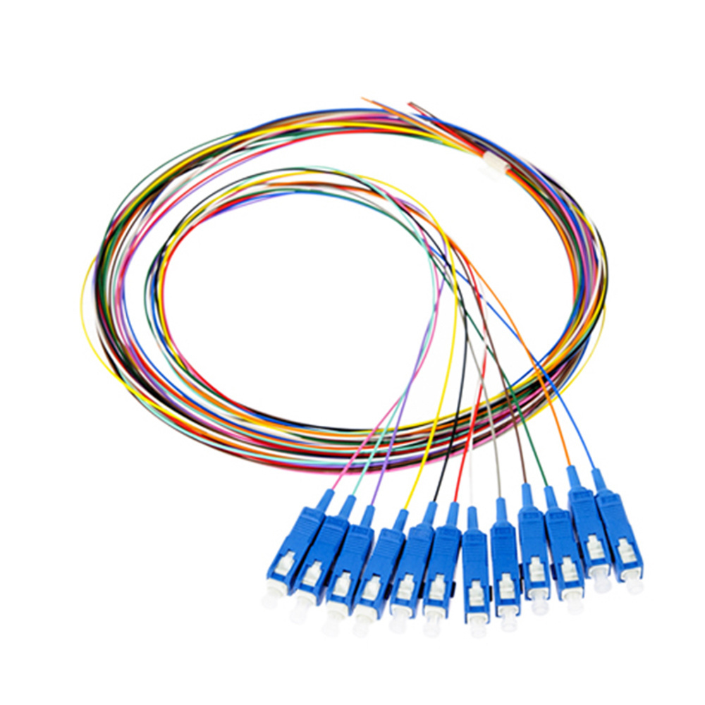 Fiber Optic Bundle Pigtail SC/UPC Connector 12 Color 0.9mm SM FTTH Pigtail