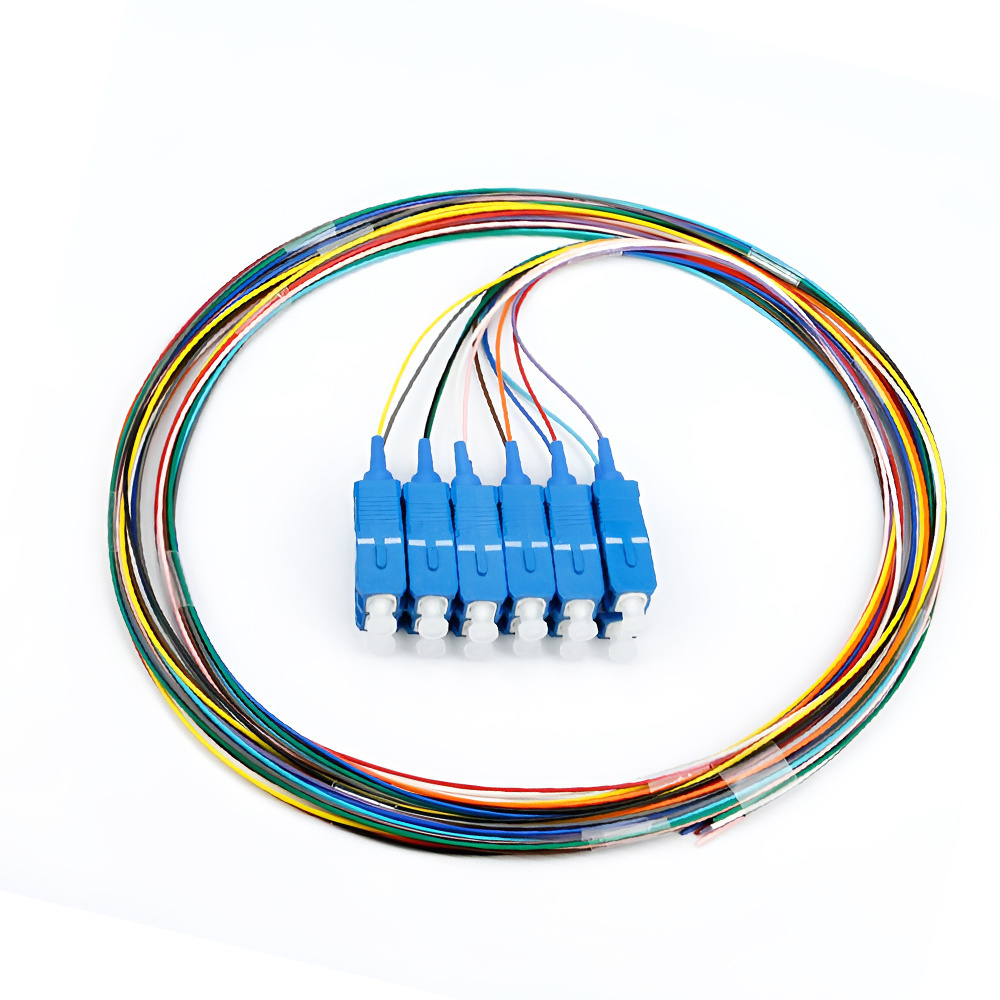 Fiber Optic Bundle Pigtail SC/UPC Connector 12 Color 0.9mm SM FTTH Pigtail