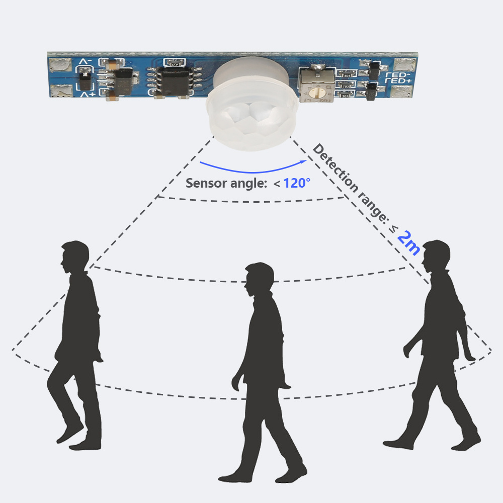 PIR infrared human motion sensing switch module for LED lamp with ON/OFF control LED lamp with sensor switch