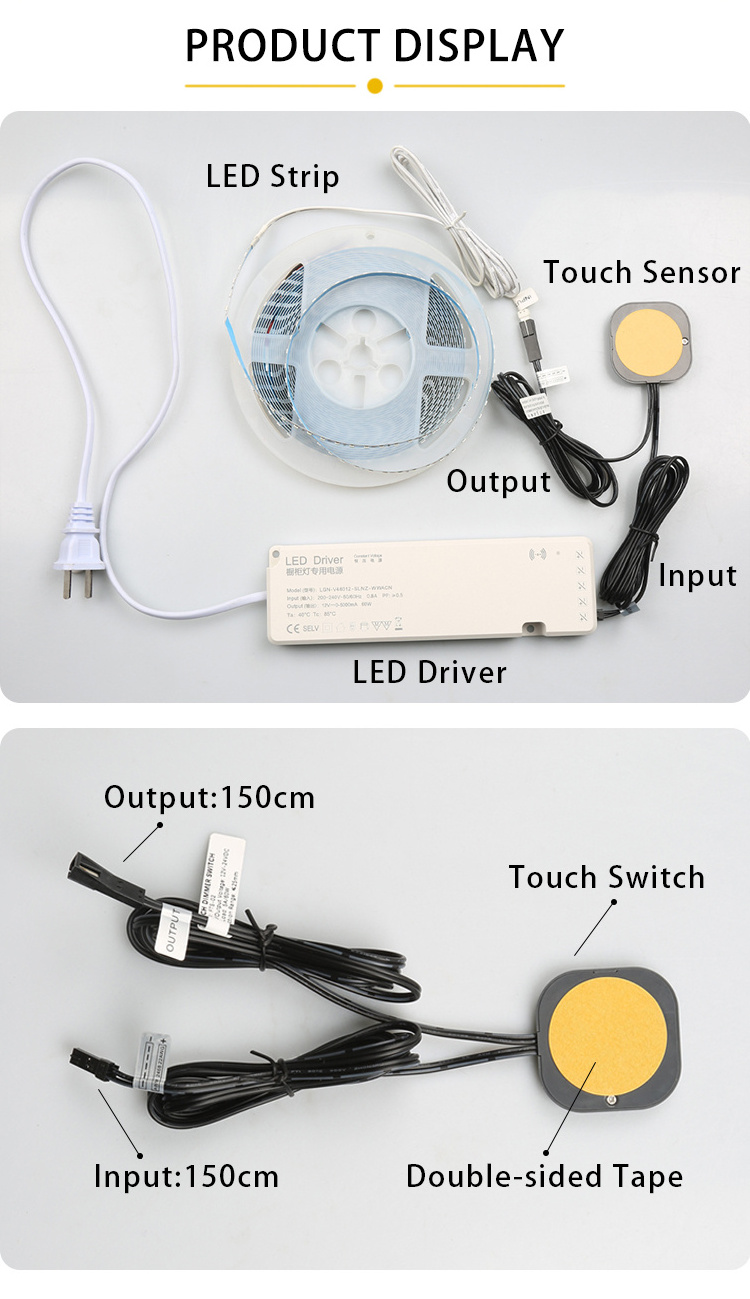 FICLUX 12V 60W 5A Inductive Touch Dimmer Sensor Switch for Cabinet Cupboard LED Light