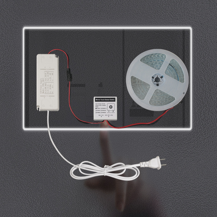 FICLUX OEM 12V 24V 5A Single Key Smart led light bathroom mirror touch sensor switch for mirror