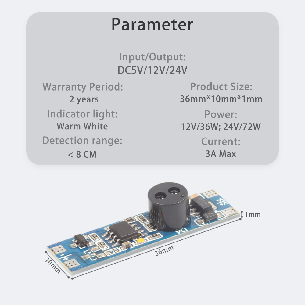 IR non-contact hand motion sensor switch module LED dimmable inductive switch