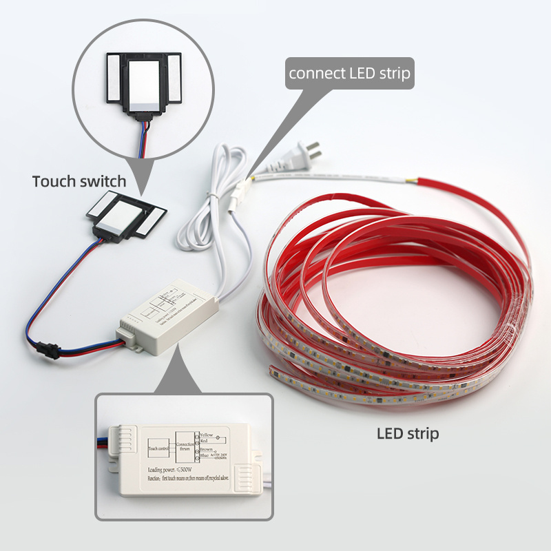 FICLUX Customizable Ac220V single button touch ON/OFF LED light High Voltage Mirror Touch Switch