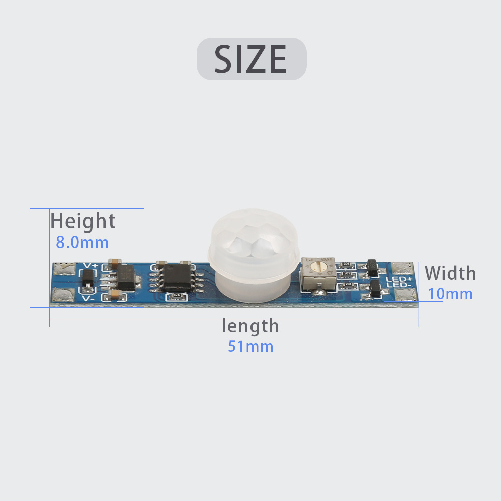 PIR infrared human motion sensing switch module for LED lamp with ON/OFF control LED lamp with sensor switch