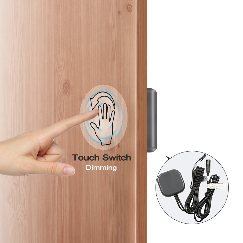 DC12V 24V Invisible Smart LED Dimmer Touch Switch for Hidden Behind Wood Glass Acrylic Cabinet Stone Board