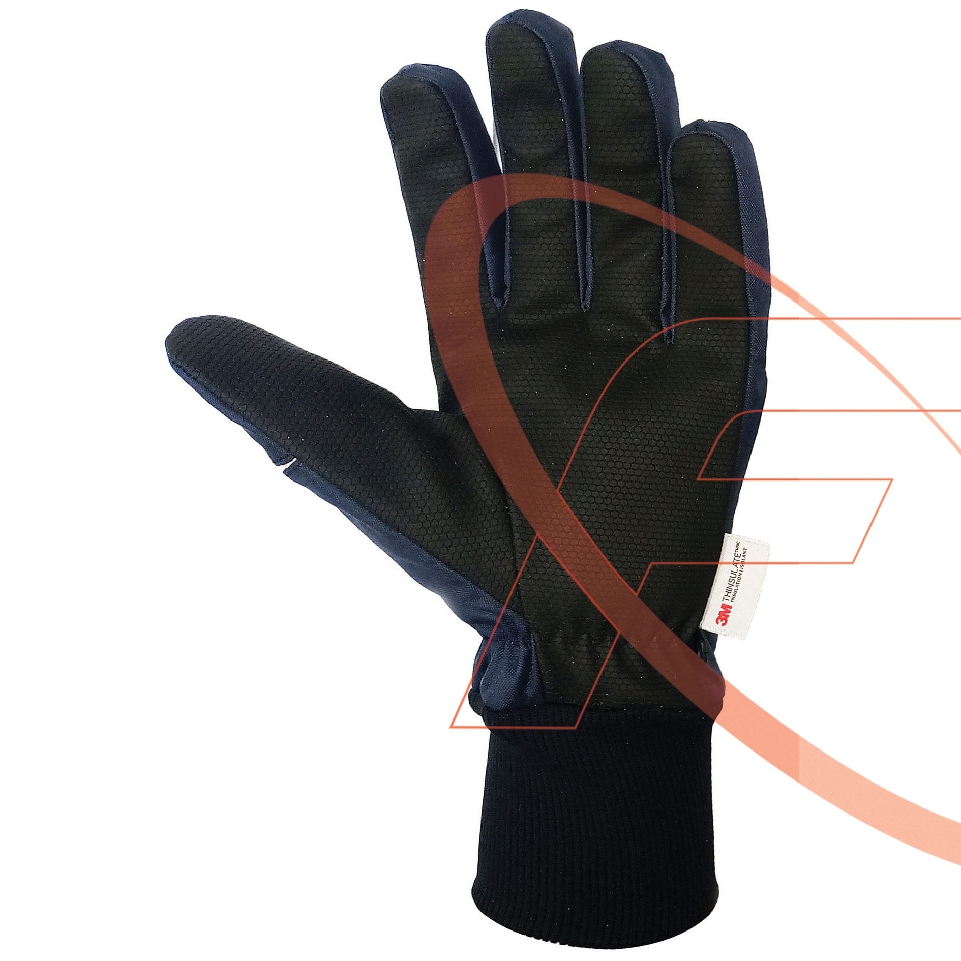 Dress Blue Winter Mechanic Gloves in Synthetic Leather with Silicon Print Palm 2024 Wholesale Glove Leather gloves from Pakistan