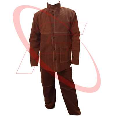 Welder's Safety Suit Welding Cowhide Split Leather Welder Safety Wear Resistance High Quality Strong Stitched Suit