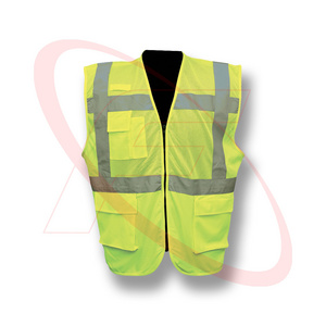 High Visibility Safety Vest Custom Logo With Multiple Pockets Construction Security Vest Reflective Workwear Vest For Men