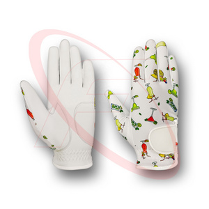 Custom Wholesale Best Quality Sublimation Printed Ladies Golf Gloves High Quality Premium Soft Leather Ladies Golf Gloves