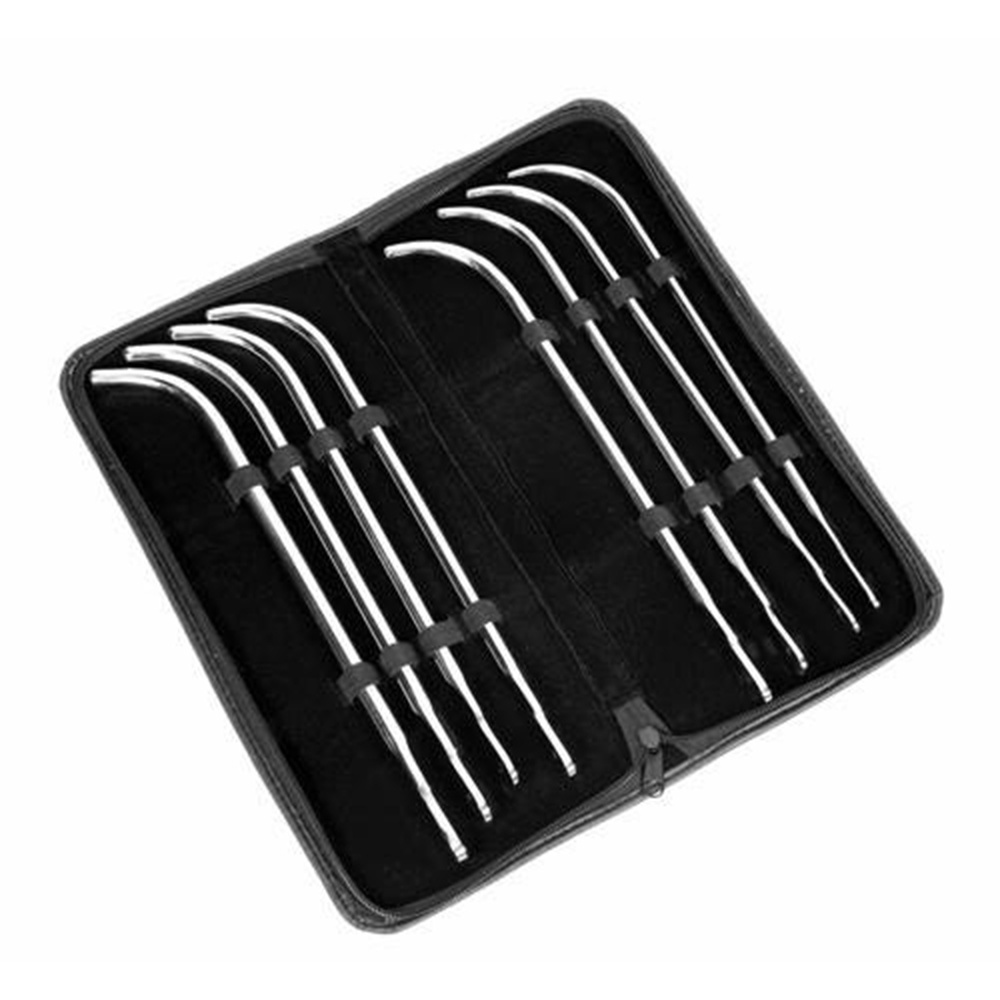 Van Buren Urethral Sounds Set  Large Dilatator-Set 100% Stainless Steel Curved Van Buren Sound Urethral Set of 8