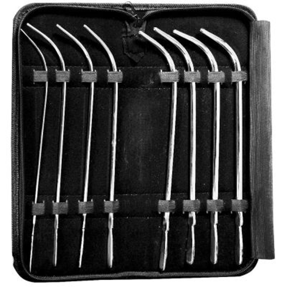 8 Pcs Van Buren Urethral Sounds Dilators Set 11 18FR-32FR J-Shaped Curved Van Buren Dilator Urethral Sounds Sets