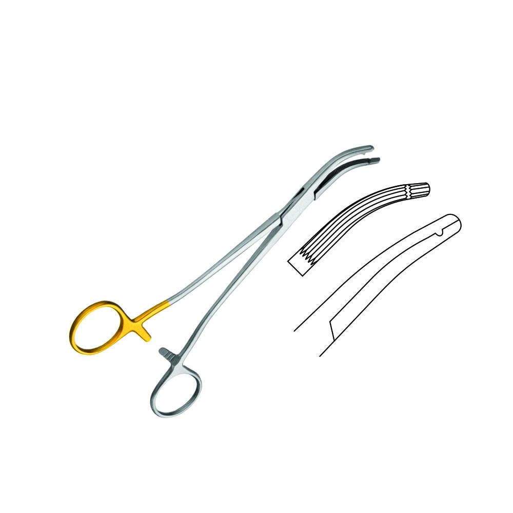 Manufactured of Stainless Steel Heaney Hysterectomy Clamps Curved 2-Tooth Box Joint Gynecology Instruments 23 cm/ 9