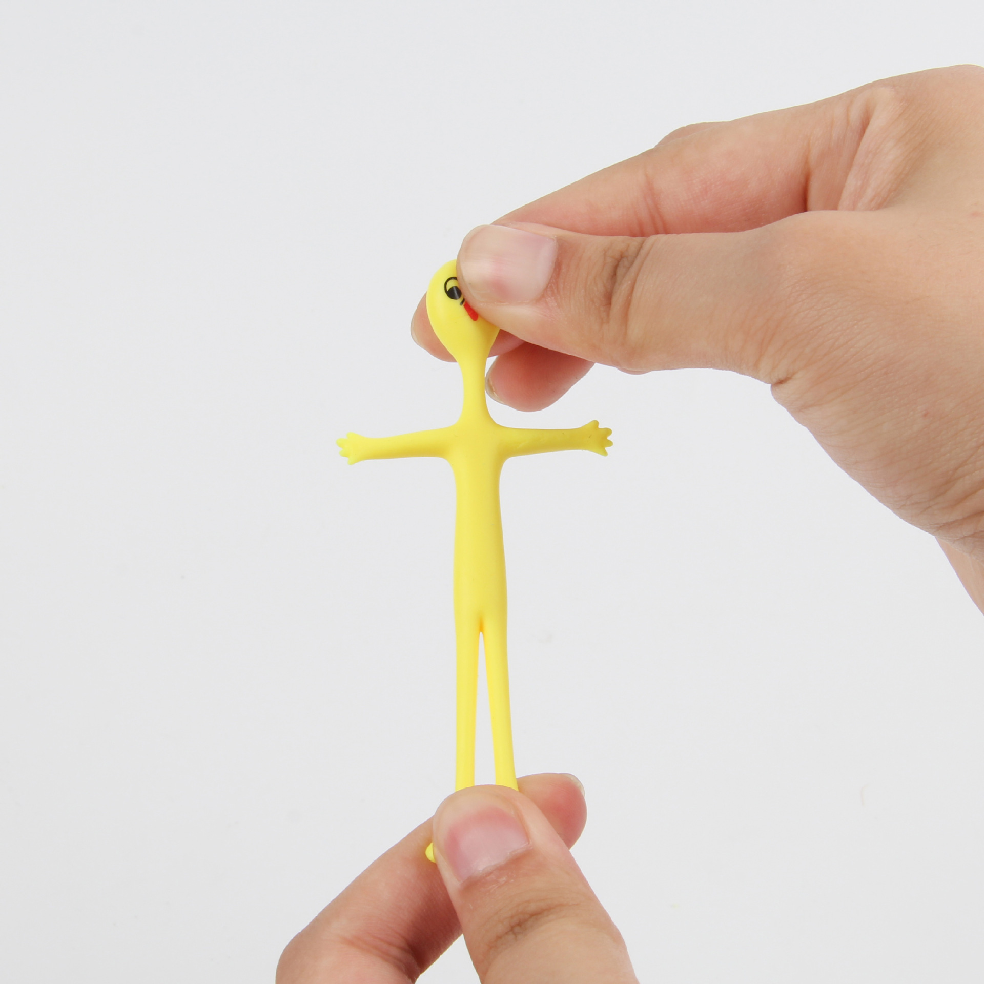 TXL22 Unique Mini TPR Stress Relief Toys Decompression 4.5*5cm Yellow Little Man Bendy Stretchy Fidget Sensory Toy