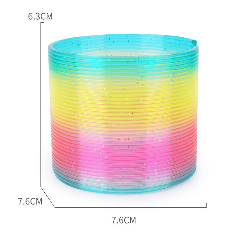 S328 Educational Folding Plastic Rainbow Circle Spring Coil Toy Kids Creative Magical Toys Big Rainbow Circle Magic Spring