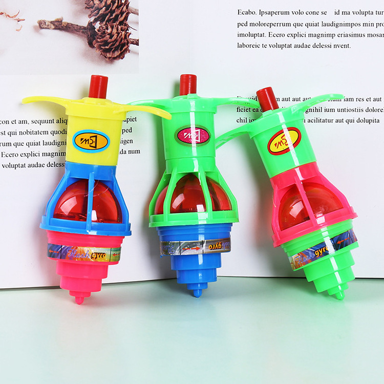 HLC576 Metal Catapult Launcher Flying Spinning Toys Flashing Spinning Tops Spinner Toys Electric Light Gyroscope Toy