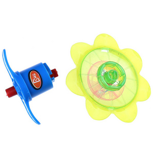 HLC578 Kid Electric Light Gyroscope Toy Flashing Spinning Tops Spinner Toys Plastic Catapult Launcher Flying Spinning Toys