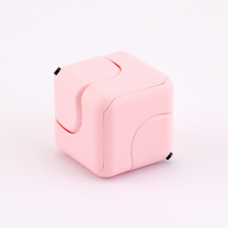 HLC338 Solid Color Decompression Spinning Top Dice Cube Square Fidget Spinner Toy Spinning Top Square Fidget Spinner Dice