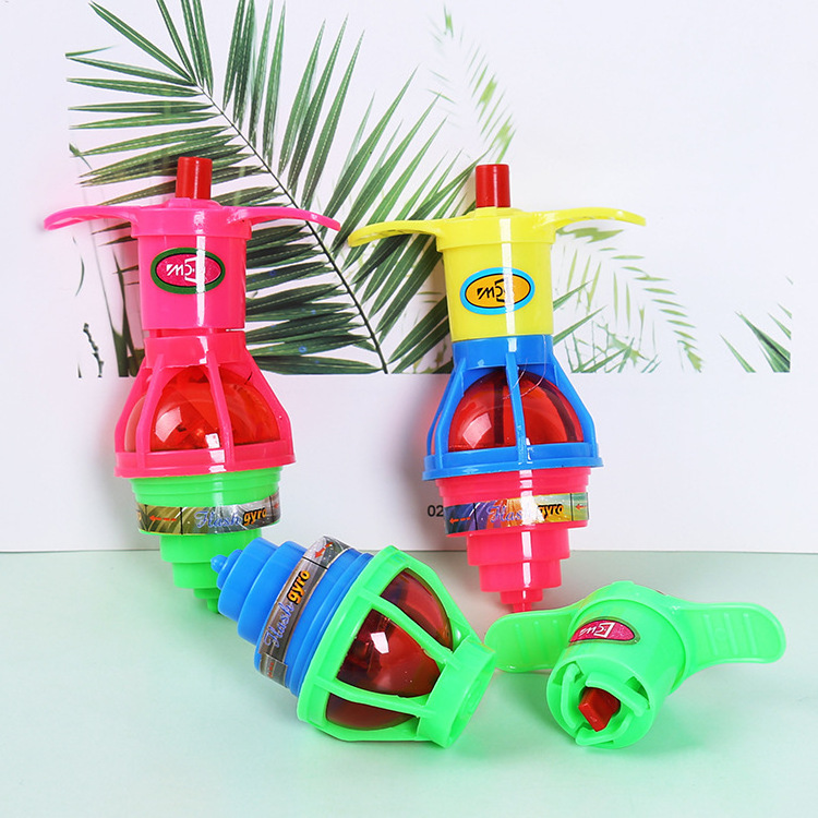 HLC576 Metal Catapult Launcher Flying Spinning Toys Flashing Spinning Tops Spinner Toys Electric Light Gyroscope Toy