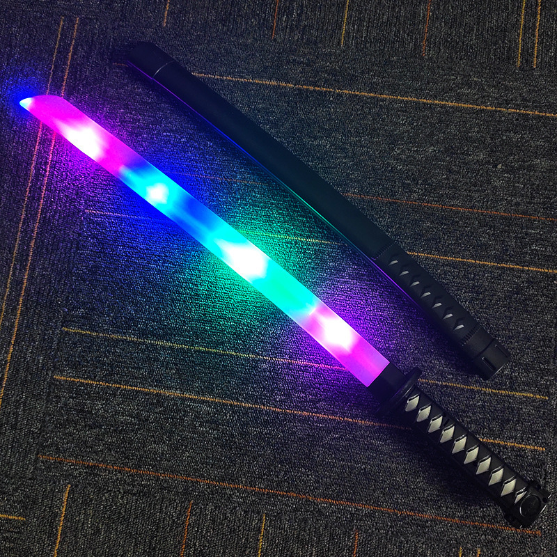 New Creative Design Toys Light Up Led Swords With Sound Samurai Sword Toy Plastic Light Up Swords