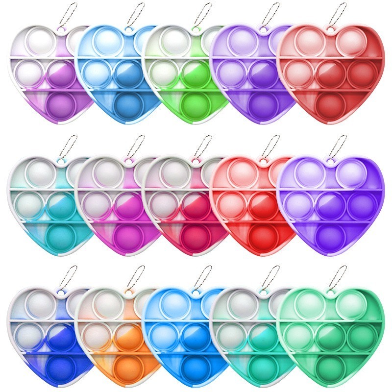 FL349 Private Label Party Favors Multiple Pack Mini Pop Fidget Toy Keychains Holiday Goodie Bag Stuffers Silicone Sensory Fid